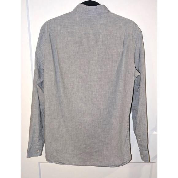 Mens Michael Kors Button Down Shirt Tailored Fit Size Medium Gray 100% Cotton - Picture 2 of 4